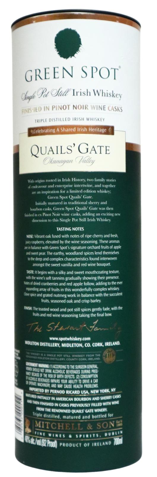 Green Spot - Quails Gate Irish Whiskey (700ml)