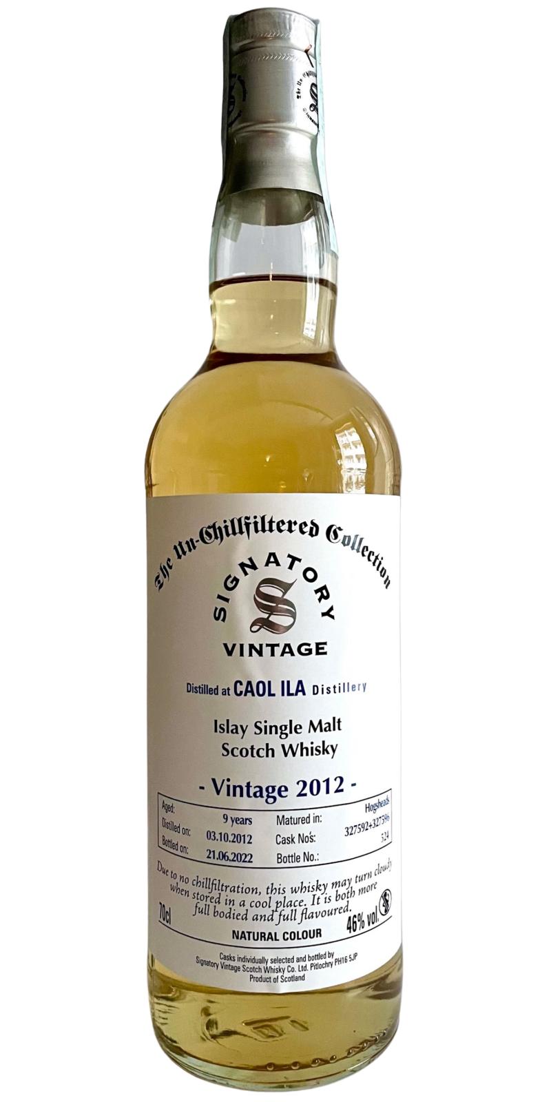 Caol Ila 2012 SV The Unchillfiltered Collection Hogshead Velier Import Genova 46% 700ml