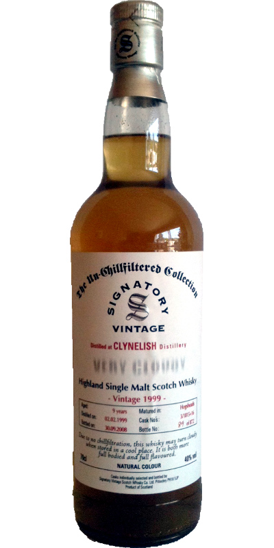 Clynelish 1999 SV The Un-Chillfiltered Collection Very Cloudy Hogsheads 3 1815 + 16 40% 700ml