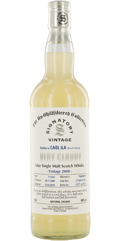 Caol Ila 2000 SV The Un-Chillfiltered Collection Very Cloudy 3/1324 + 3/1325 40% 700ml