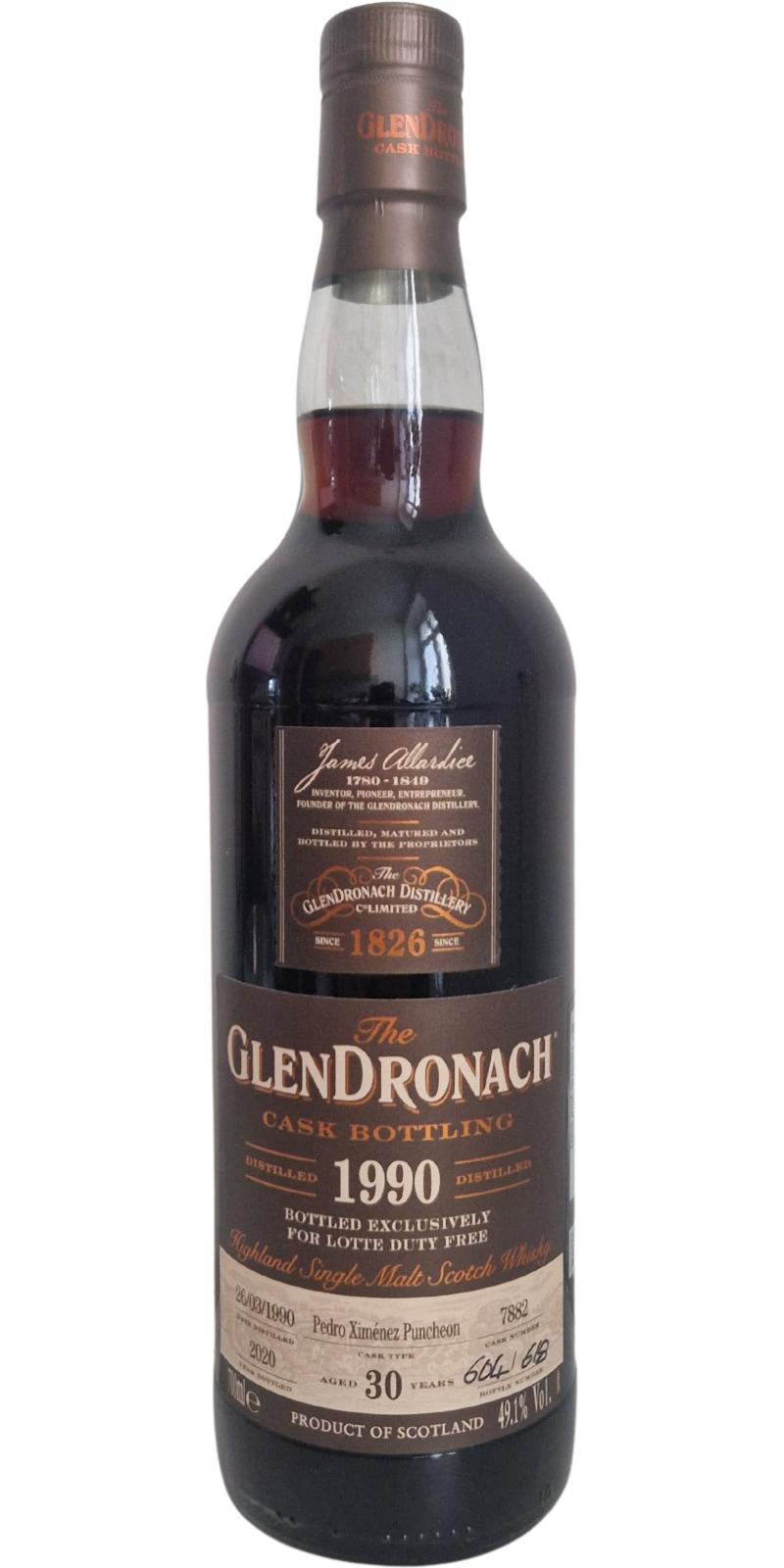 一部予約販売】 グレンドロナック GlenDronach 1990 26年PXシェリー