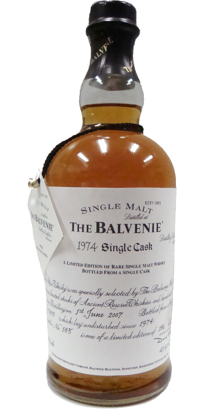 Balvenie 1974 Single Cask Bourbon Barrel #17893 47.8% 750ml