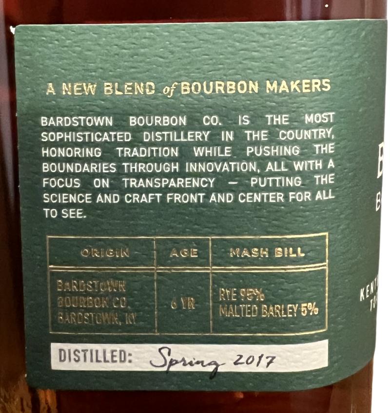 Bardstown Bourbon Company 06-year-old - Ratings and reviews - Whiskybase