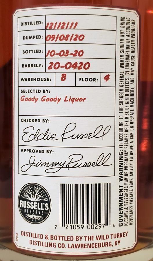 Russell's Reserve 2011 - Ratings And Reviews - Whiskybase