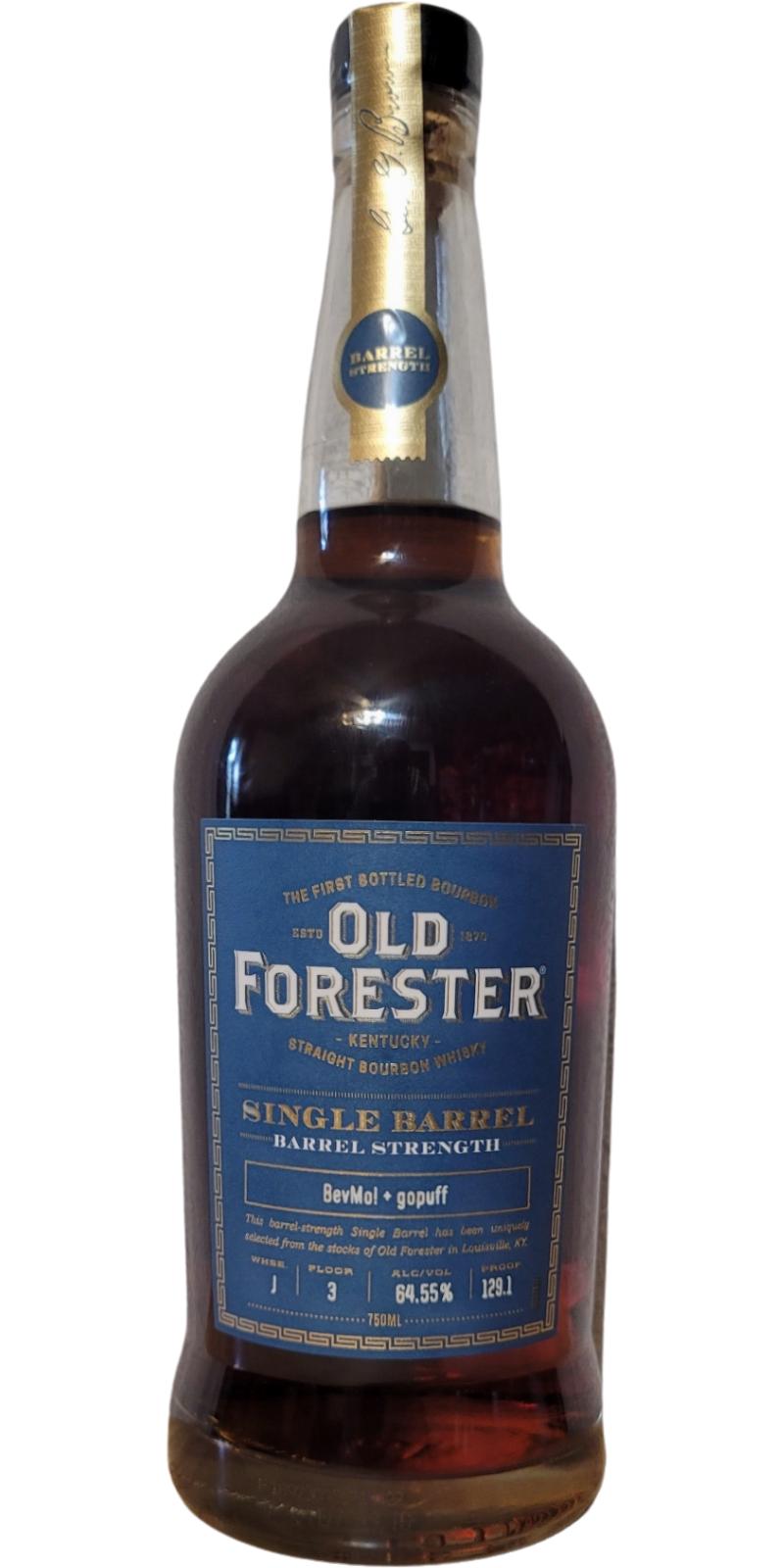 Old Forester Single Barrel - Ratings and reviews - Whiskybase