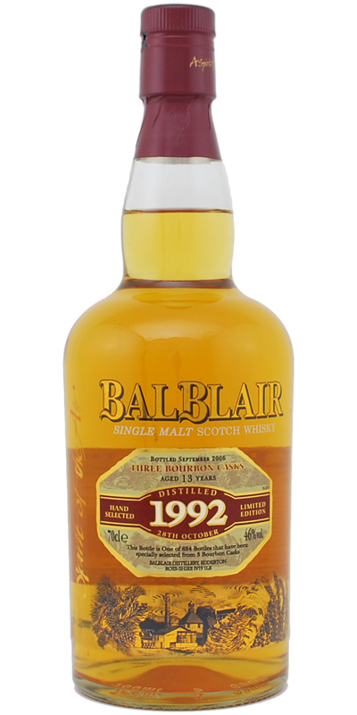 Balblair 1992 LMDW Bourbon Barrels 3000, 3007, 3008 46% 700ml