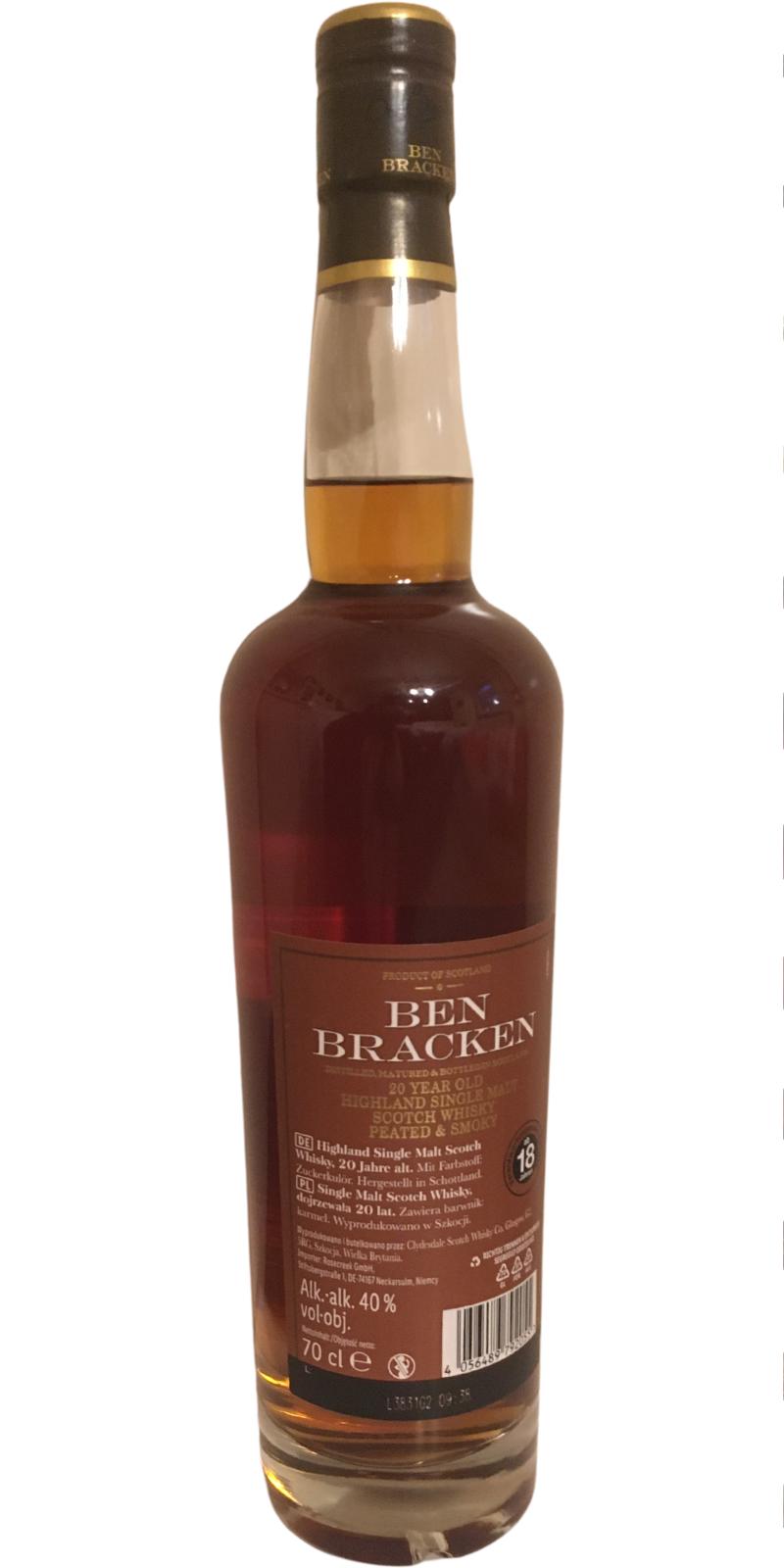 - and reviews Ratings 20-year-old Bracken Whiskybase - Ben Cd