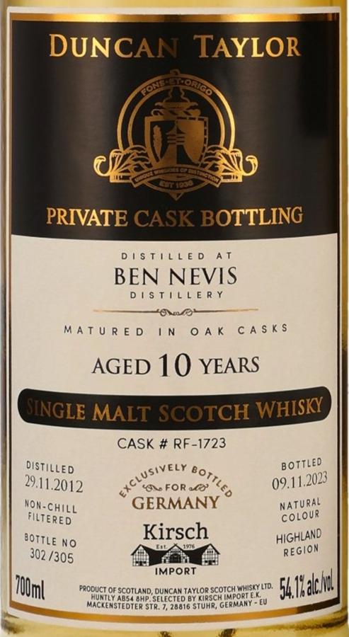 Ben Nevis Dt Ratings And Reviews Whiskybase