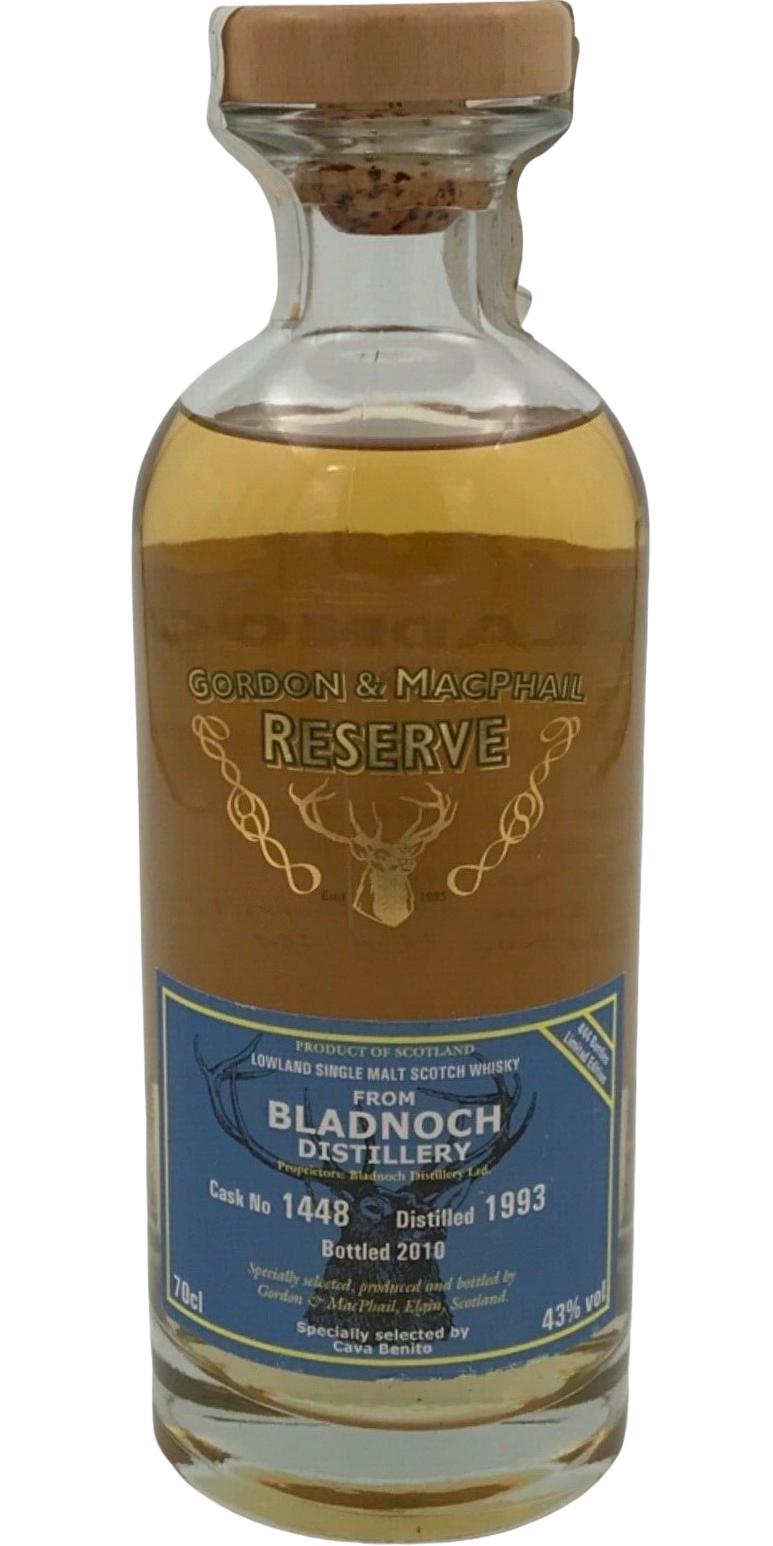 Bladnoch 1993 GM Reserve Refill Sherry Hogshead #1448 for Cava Benito Andorra 43% 700ml