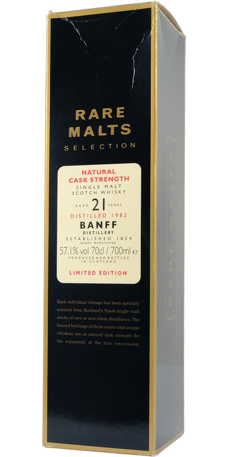 ブランド品専門の Rare 1982 Banff バンフ Malts 57.1% 21Y ウイスキー 