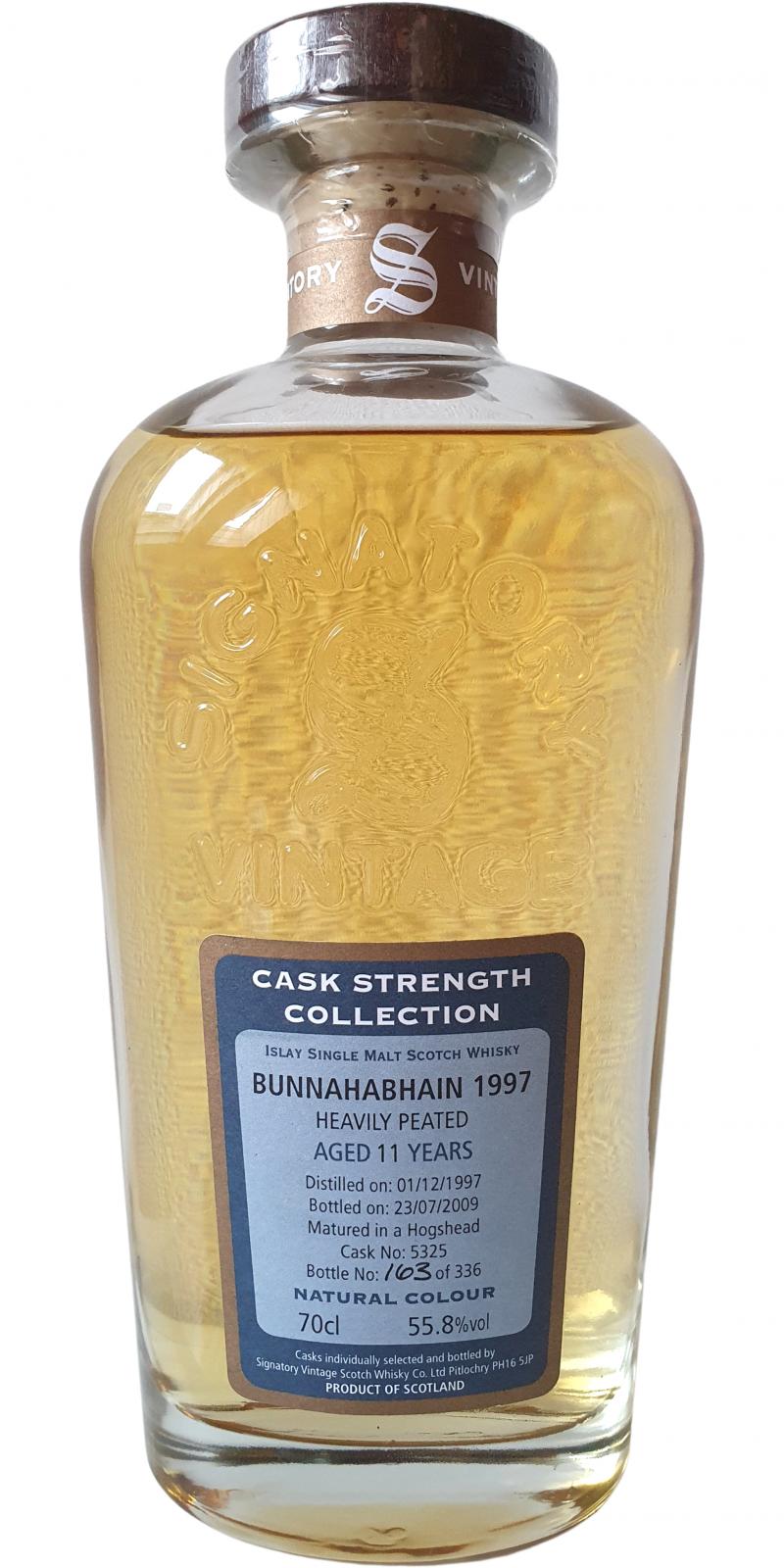 Bunnahabhain 1997 SV Cask Strength Collection Heavily Peated #5325 55.8% 700ml