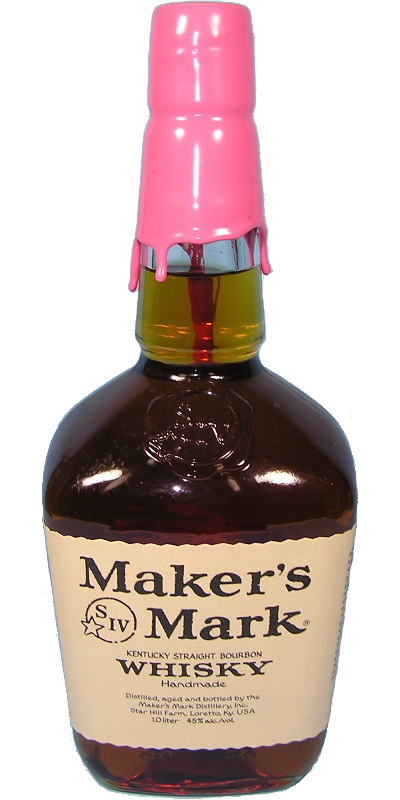Maker's Mark Pink Wax Breast Cancer Awareness American Oak for St. Mark Catholic Church in Richmond Virginia USA 45% 750ml