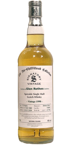 Glenrothes 1990 SV The Un-Chillfiltered Collection Sherry Butt #10645 46% 700ml