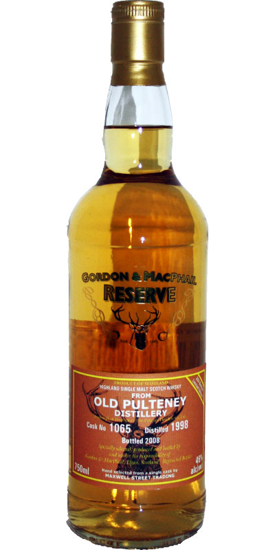 Old Pulteney 1998 GM Reserve #1065 Classic Wine Imports Inc. Norwood MA 46% 750ml