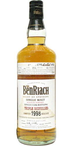 BenRiach 1998 Single Cask Bottling Oloroso Sherry Butt #78622 58% 700ml