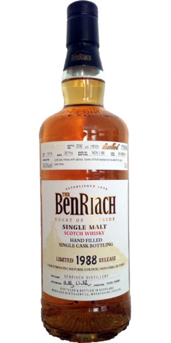 BenRiach 1988 Hand Filled at the Whisky Live Festival South Africa Bourbon 12116 54.5% 750ml