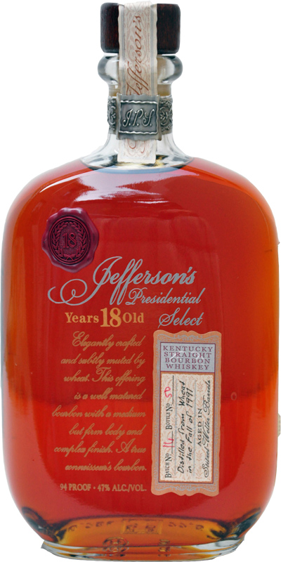 Jefferson's 18yo Presidential Select Stitzel-Weller Barrels Batch No. 16 47% 750ml