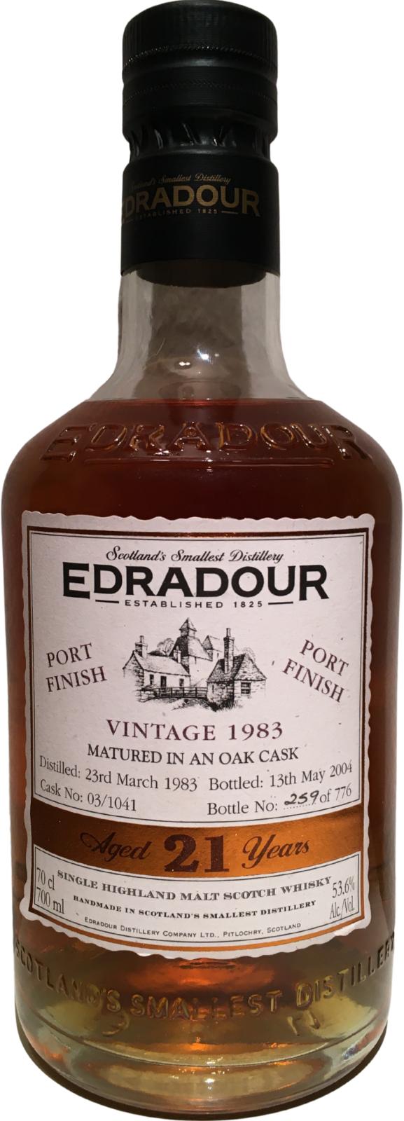 Edradour 1983 Vintage Port Finish Port Cask Finish 03 1041 03/1041 53.6% 700ml