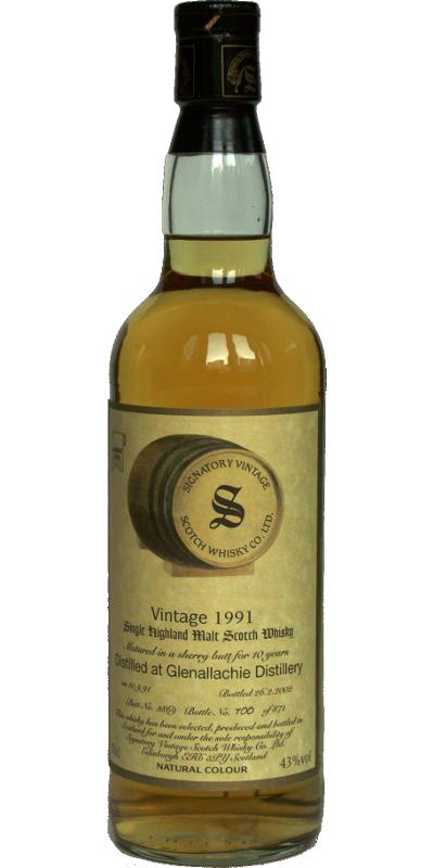 Glenallachie 1991 SV Vintage Collection Sherry Butt #3868 43% 700ml