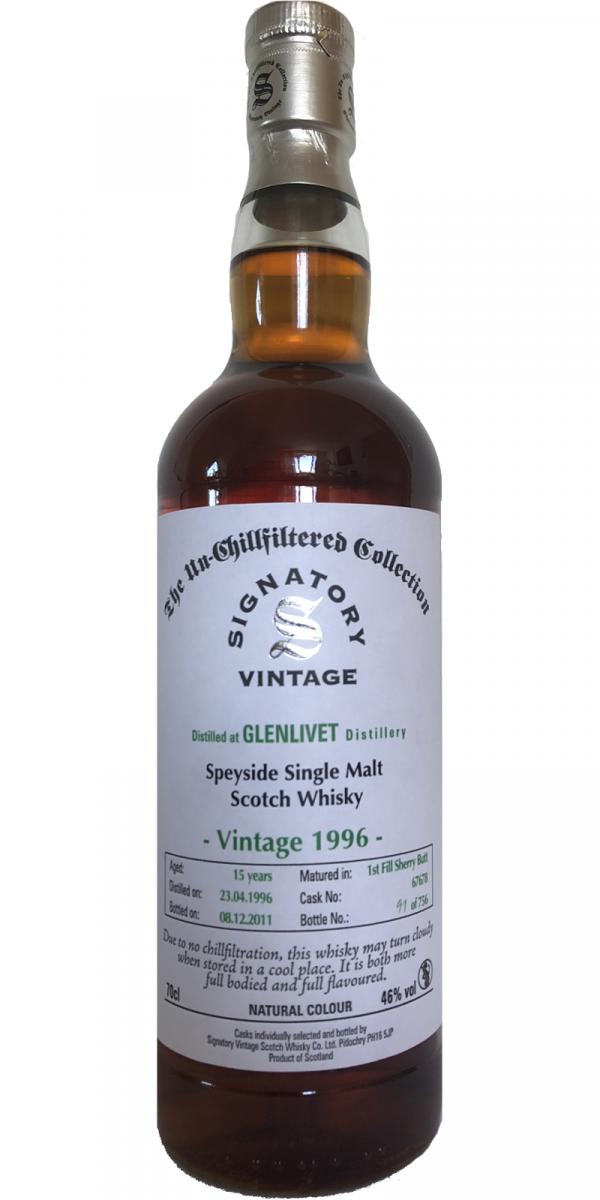 Glenlivet 1996 SV The Un-Chillfiltered Collection 1st Fill Sherry Butt #67678 46% 700ml