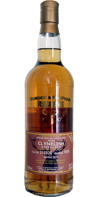 Clynelish 1999 GM Reserve #312936 for Binny's Beverage Depot 58.3% 750ml