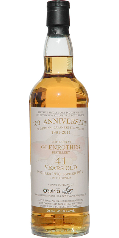 Glenrothes 1970 Ac 150. Anniversary of German-Japanese Friendship 1861-2011 Ex-Bourbon Hogshead 45.1% 700ml