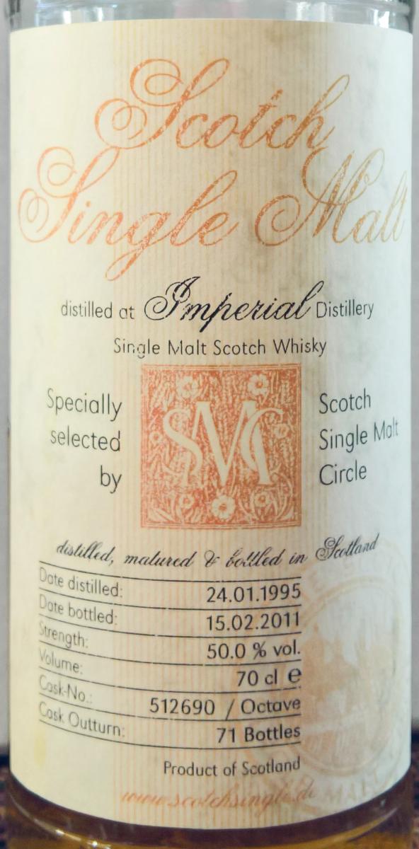 Imperial 1995 MC Sherry Octave Cask 512690 50% 700ml