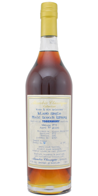 Tobermory 1972 AC Rare & Old Selection Oloroso Sherry Cask #12307 49.9% 700ml