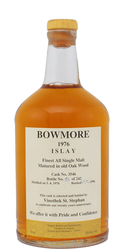 Bowmore 1976 #3546 Vinothek St. Stephan 53.6% 700ml