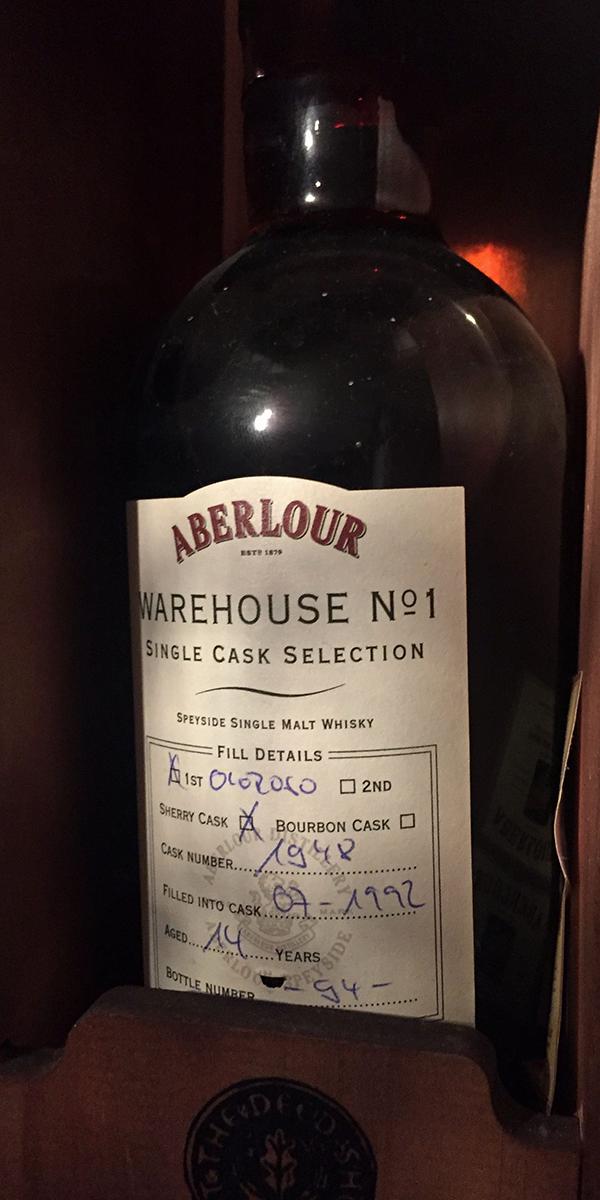 Aberlour 1992 Warehouse No. 1 Single Cask Selection 1st Fill Sherry Cask 1948 58% 700ml