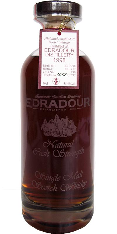 Edradour 1998 Natural Cask Strength #190 58.3% 700ml