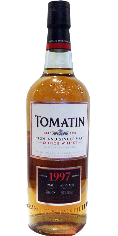 Tomatin 1997 Limited Release Refill Sherry Hogshead #2549 for Premium Spirits Belgium 50% 700ml