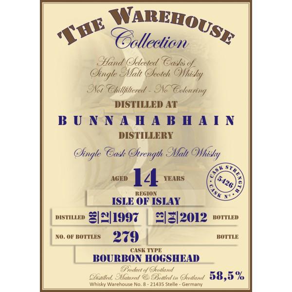 Bunnahabhain 1997 WW8 The Warehouse Collection Bourbon Hogshead 5426 58.5% 700ml