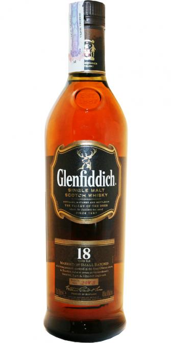 Glenfiddich 18yo Matured In Small Batches Bourbon and Oloroso Sherry 40% 700ml
