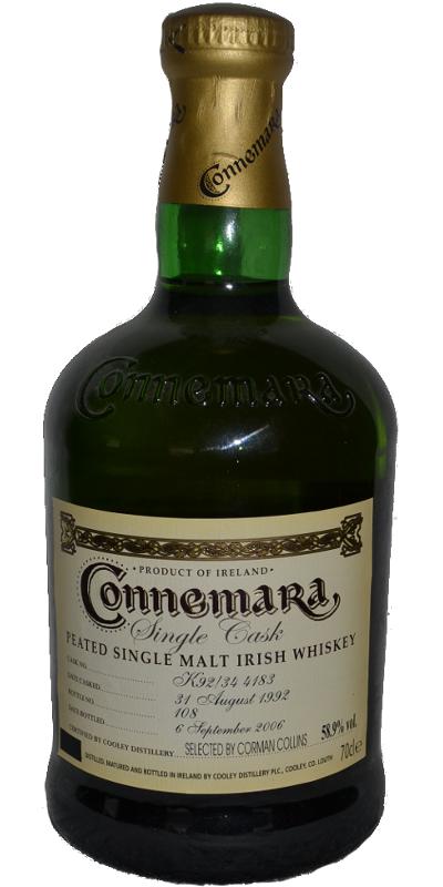 Connemara 1992 Single Cask Bourbon K92/34 4183 Selected by Corman Collins 58.9% 700ml