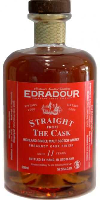 Edradour 2000 Straight From The Cask Burgundy Cask Finish 57.5% 500ml