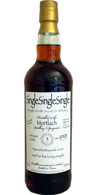 Mortlach 1991 JB Single Malt Single Cask Almost Single Bottle Just for few lucky people 53.5% 700ml