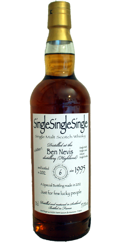 Ben Nevis 1995 JB Single Malt Single Cask Almost Single Bottle Re-Coopered Hogshead Just for few lucky people 57% 700ml