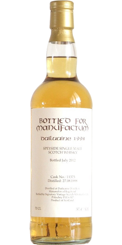 Dailuaine 1998 SV Bottled for Manufactum #11375 57.4% 700ml