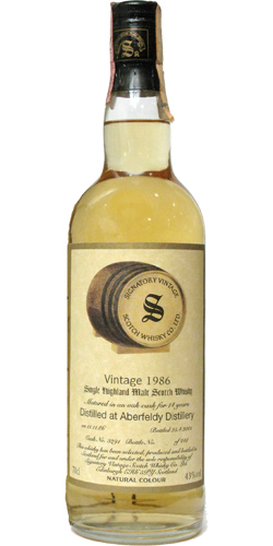 Aberfeldy 1986 SV Vintage Collection Oak Cask #3291 43% 700ml