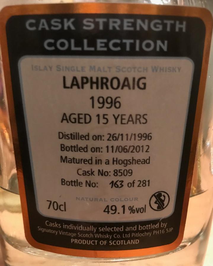 Laphroaig 1996 SV Cask Strength Collection Hogshead 8509 49.1% 700ml