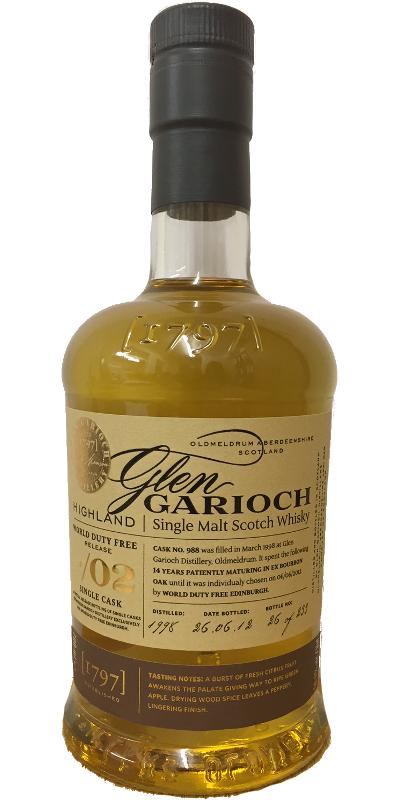 Glen Garioch 1998 Single Cask #988 World Duty Free Edinburgh 56.1% 700ml
