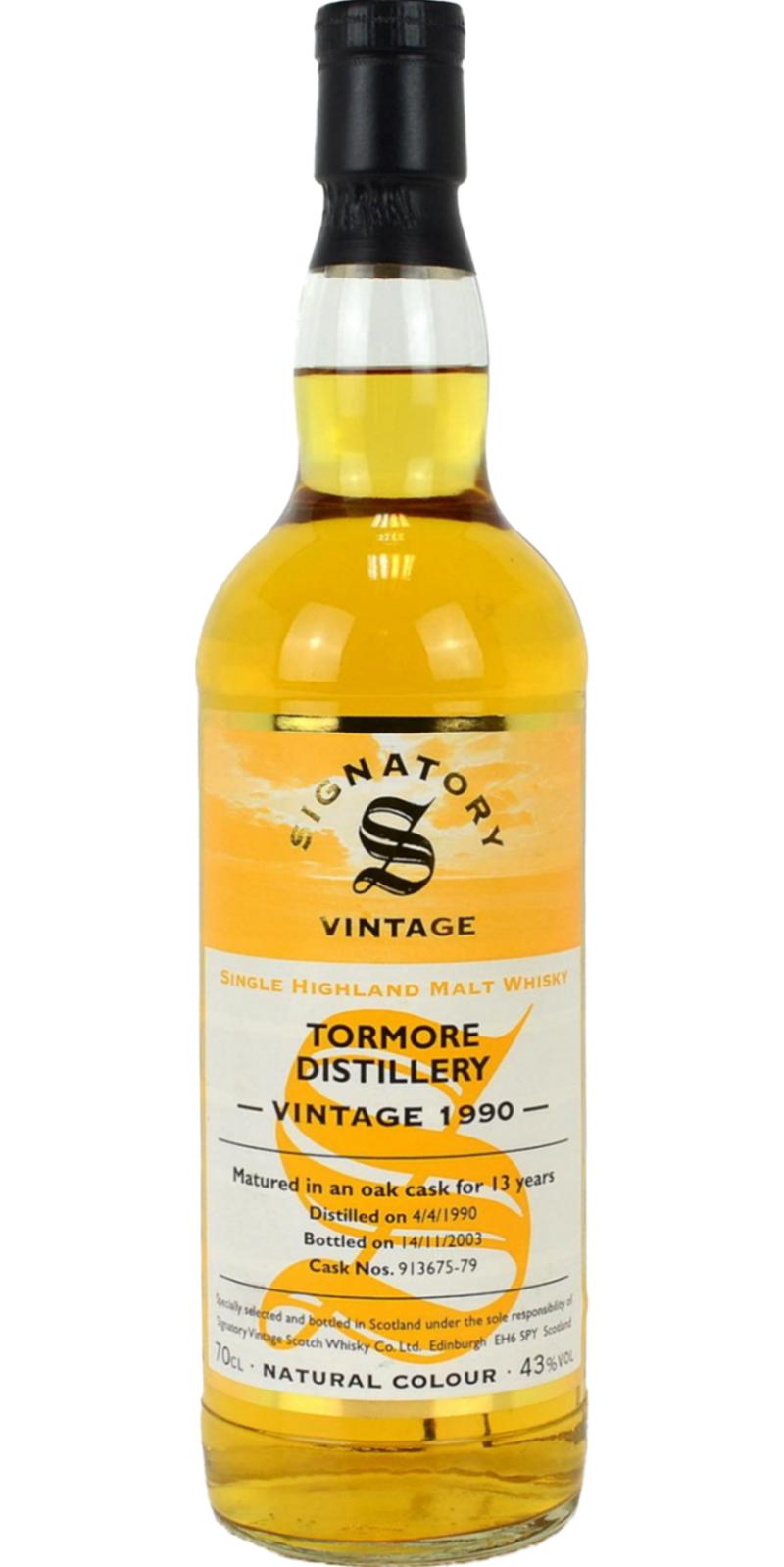 Tormore 1990 SV Vintage Collection Oak Casks 913675 679 43% 700ml