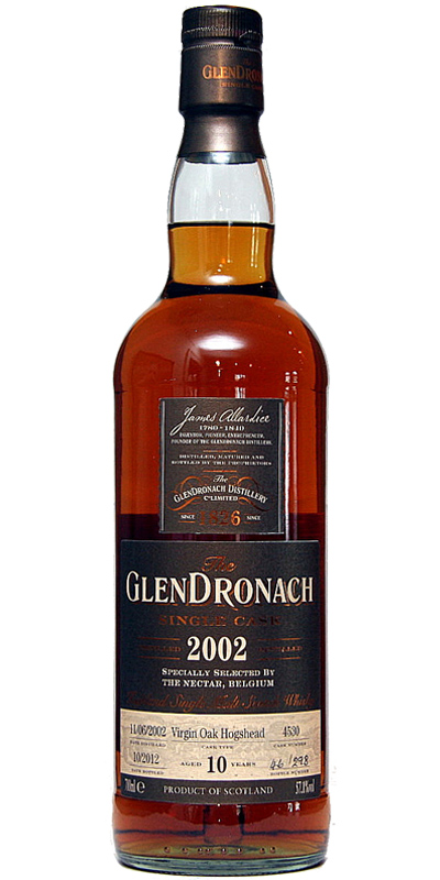 Glendronach 2002 Single Cask Virgin Oak Hogshead #4530 The Nectar Belgium 57.1% 700ml