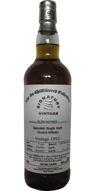 Glenrothes 1995 SV The Un-Chillfiltered Collection 1st Fill Sherry Butt #6182 46% 700ml