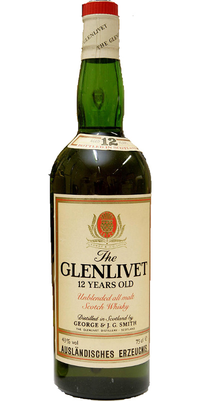 Glenlivet 12yo Unblended all malt Auslandisches Erzeugnis 43% 750ml