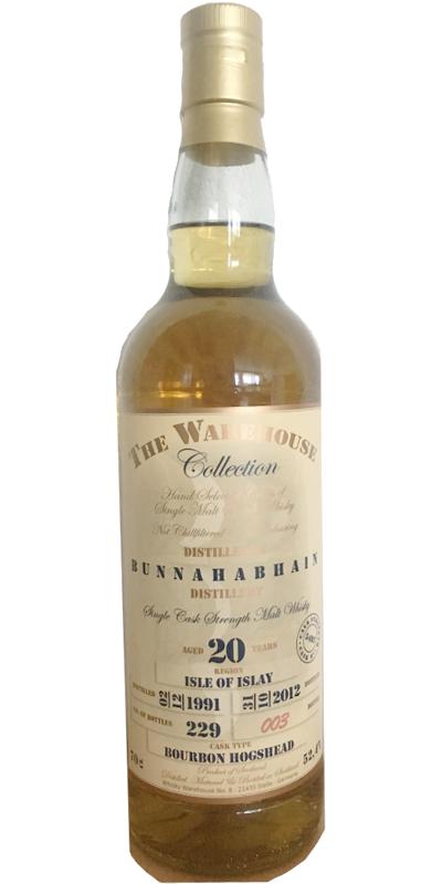 Bunnahabhain 1991 WW8 The Warehouse Collection Bourbon Hogshead #5497 52.4% 700ml
