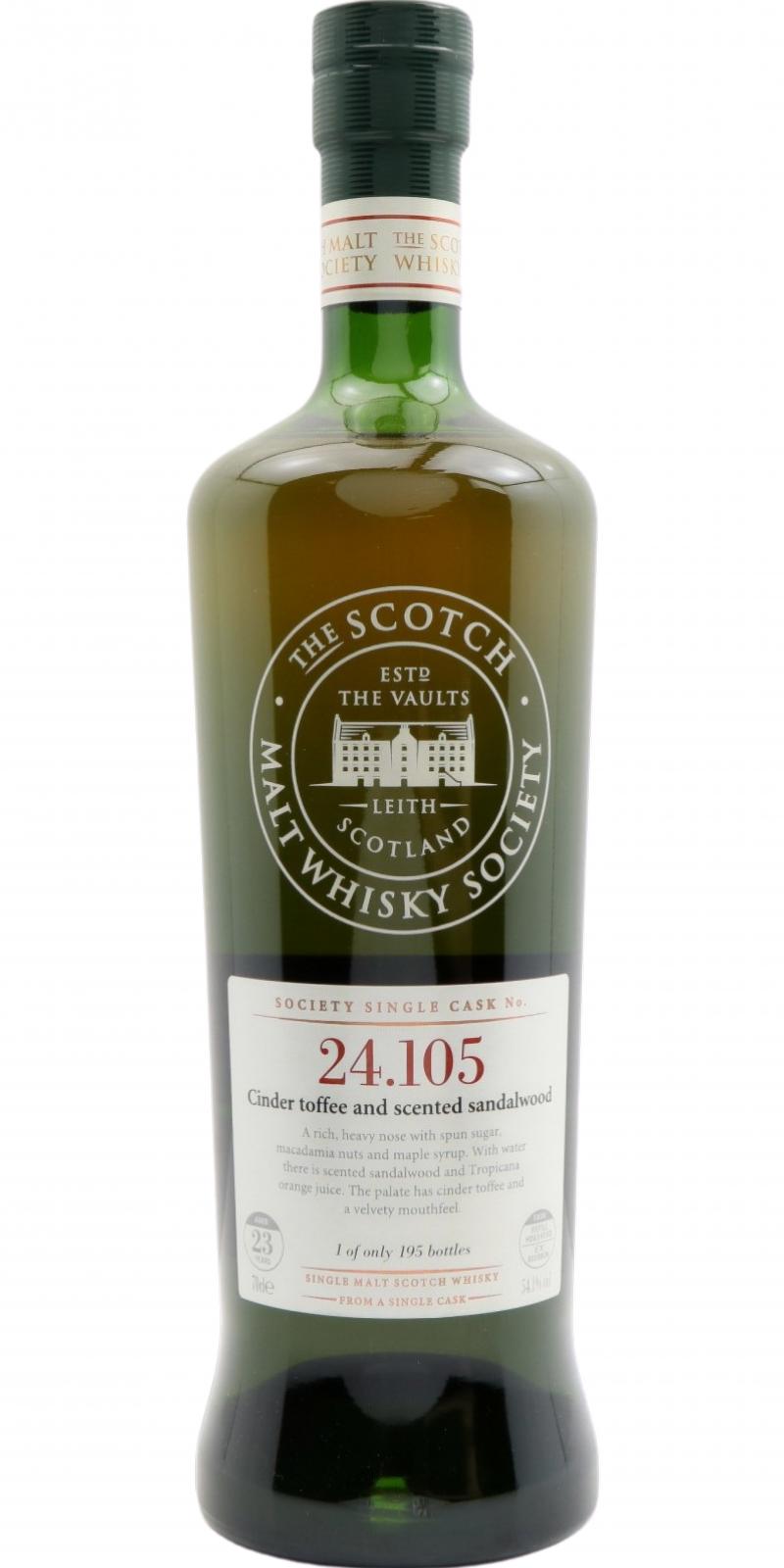 Macallan 1985 SMWS 24.105 Cinder toffee and scented sandalwood Refill Hogshead 24.105 54.1% 700ml