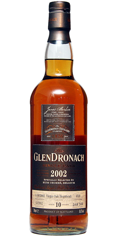 Glendronach 2002 Single Cask Virgin Oak Hogshead #4528 Huis Crombe 50.3% 700ml