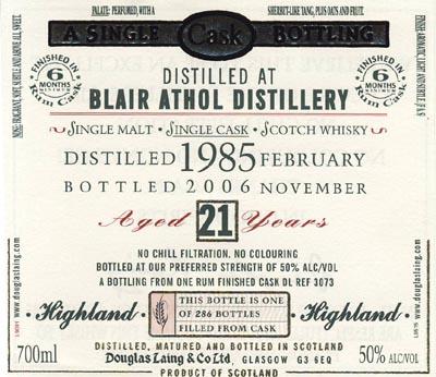 Blair Athol 1985 DL - Ratings and reviews - Whiskybase